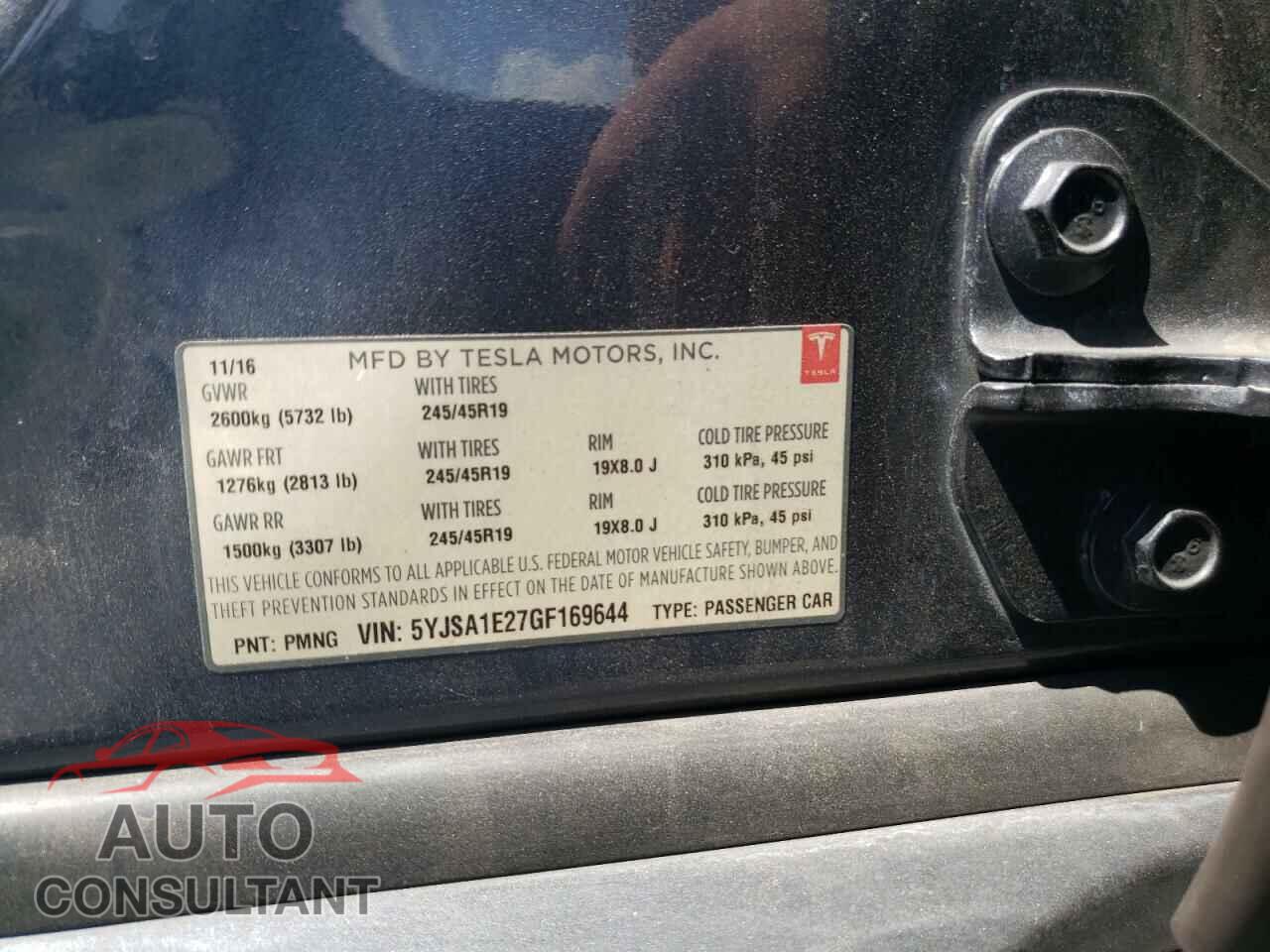 TESLA MODEL S 2016 - 5YJSA1E27GF169644