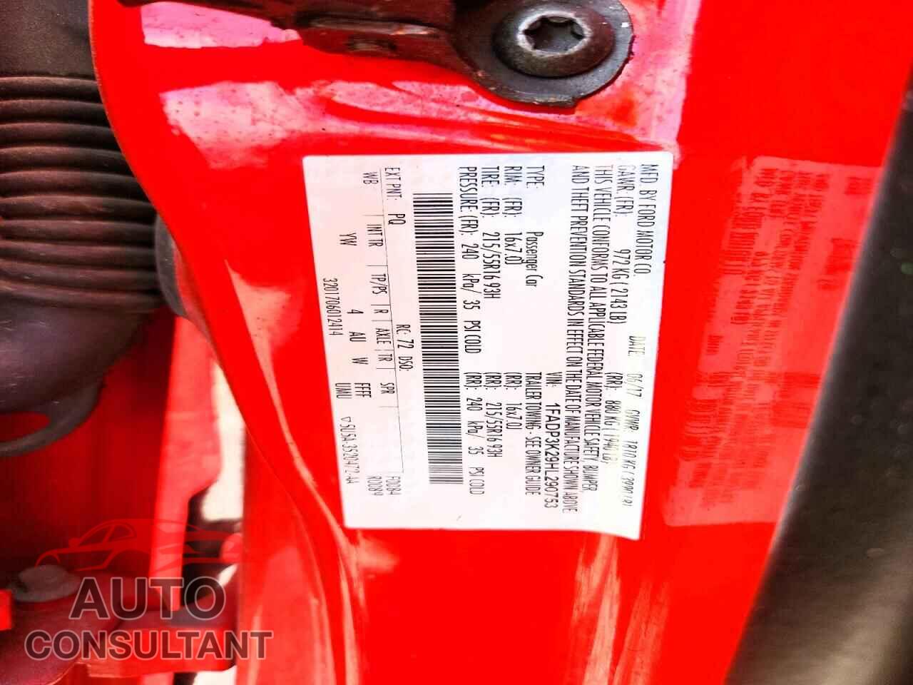 FORD FOCUS 2017 - 1FADP3K29HL290753