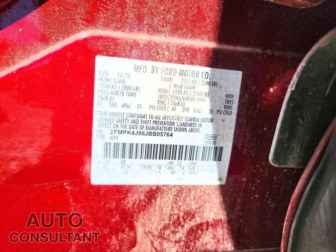 FORD EDGE 2018 - 2FMPK4J96JBB05764