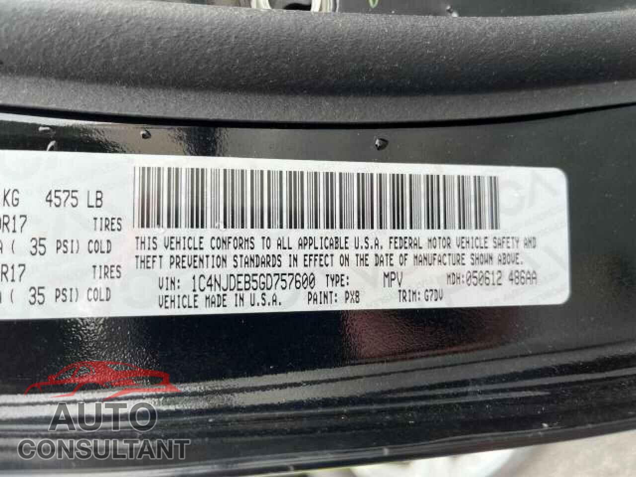 JEEP COMPASS 2016 - 1C4NJDEB5GD757600