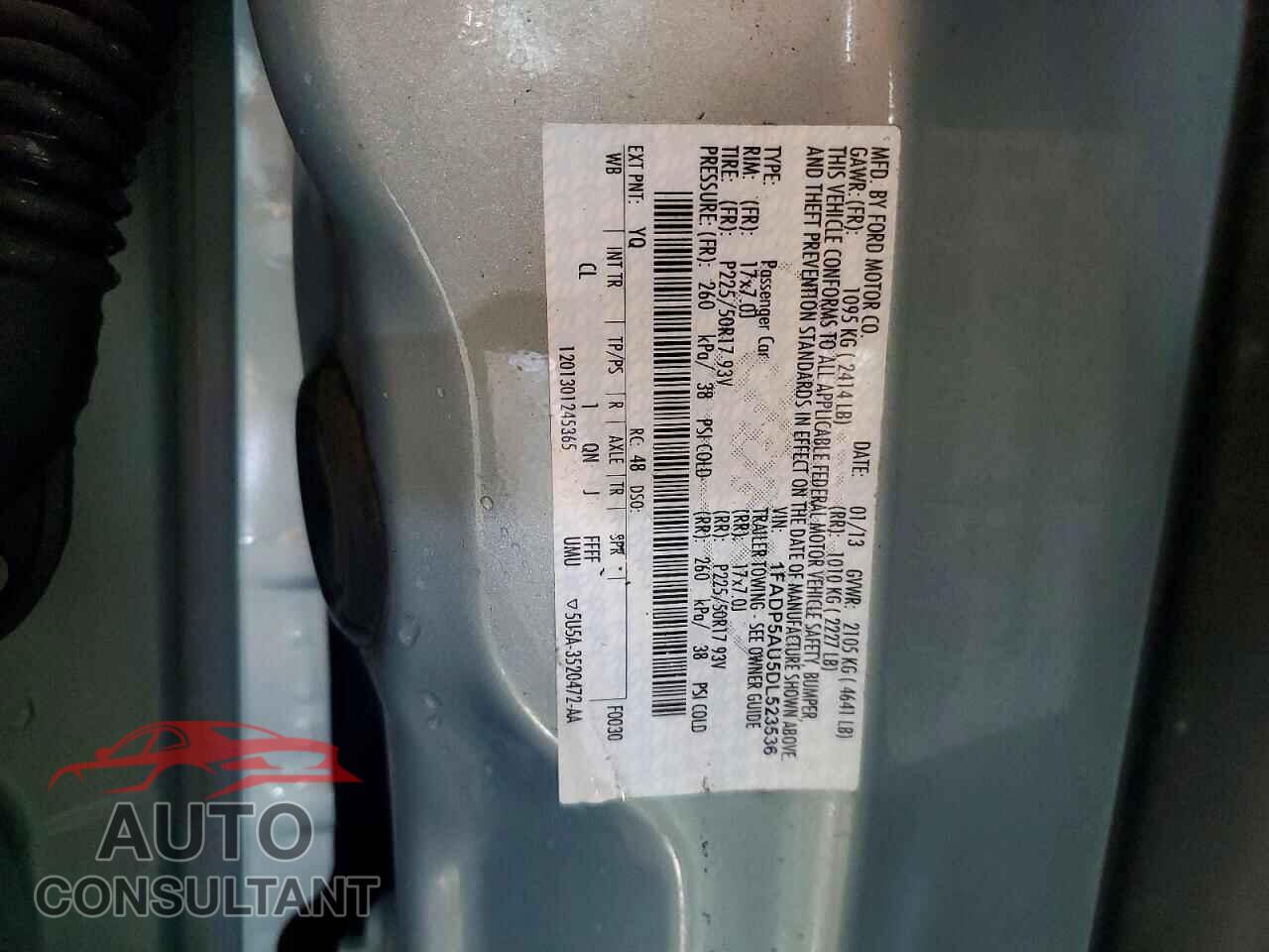 FORD CMAX 2013 - 1FADP5AU5DL523536