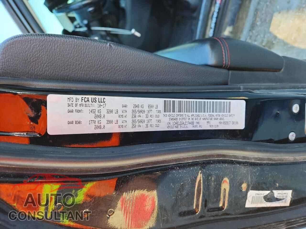 DODGE DURANGO 2018 - 1C4RDJDG4JC174498