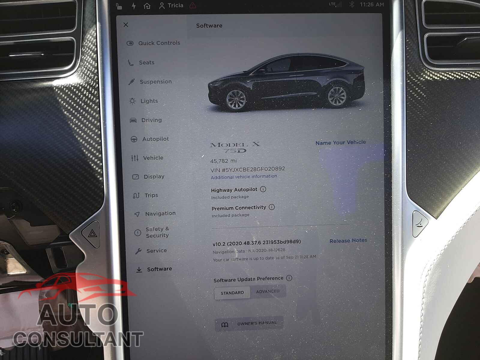 TESLA MODEL X 2016 - 5YJXCBE28GF020892