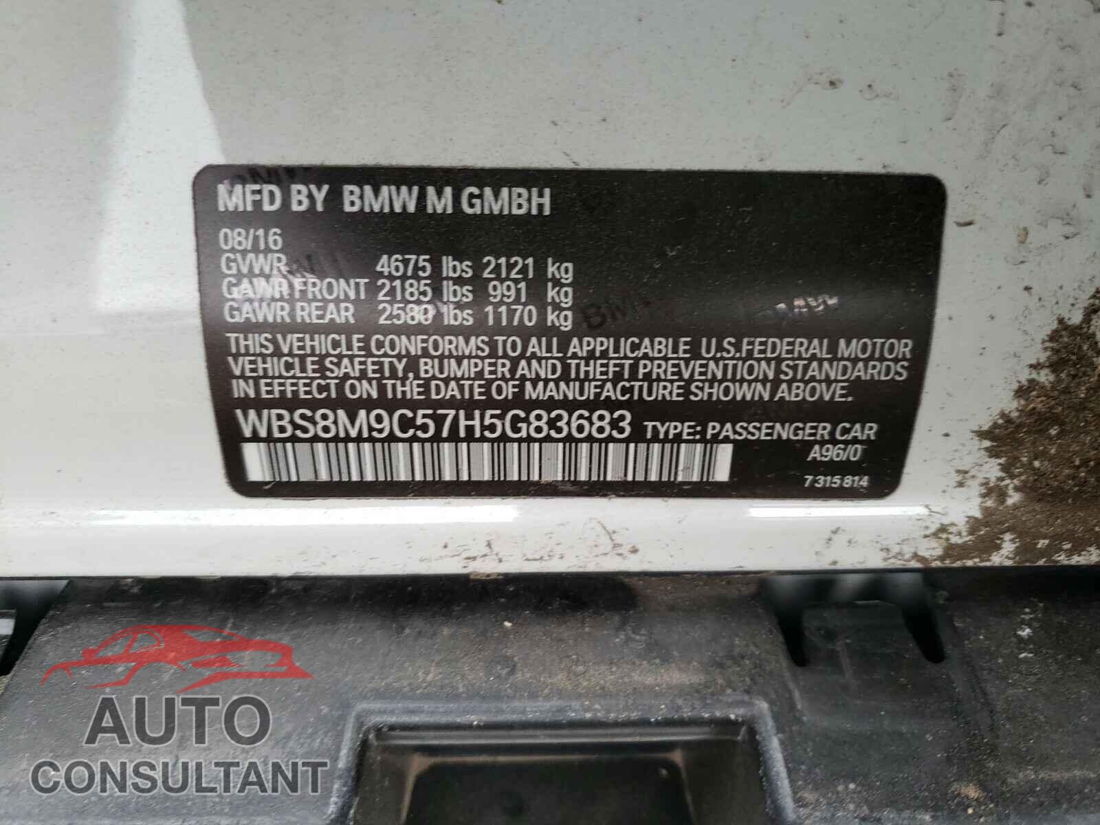 BMW M3 2017 - WBS8M9C57H5G83683