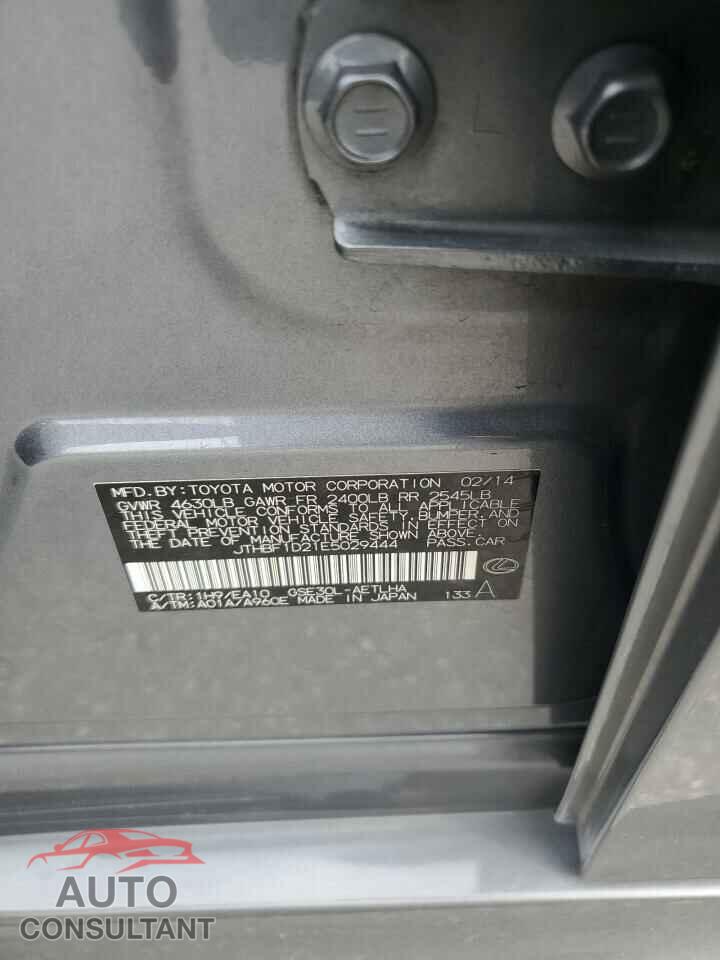 LEXUS IS 2014 - JTHBF1D21E5029444