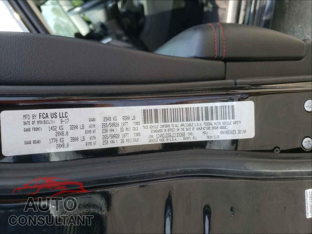 DODGE DURANGO 2018 - 1C4RDJDG6JC133368