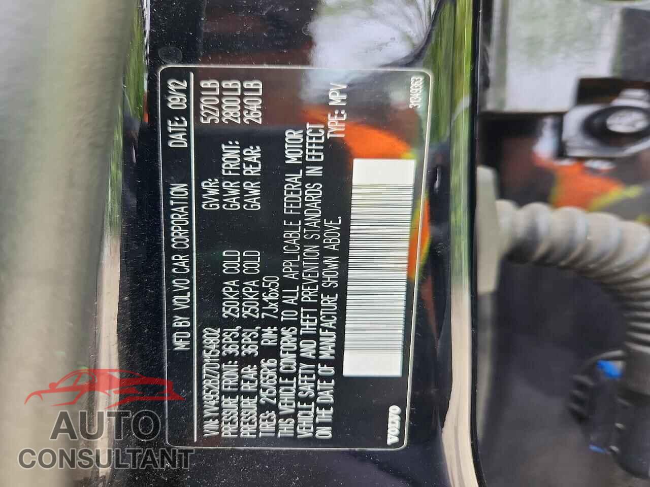 VOLVO XC70 2013 - YV4952BZ7D1154802