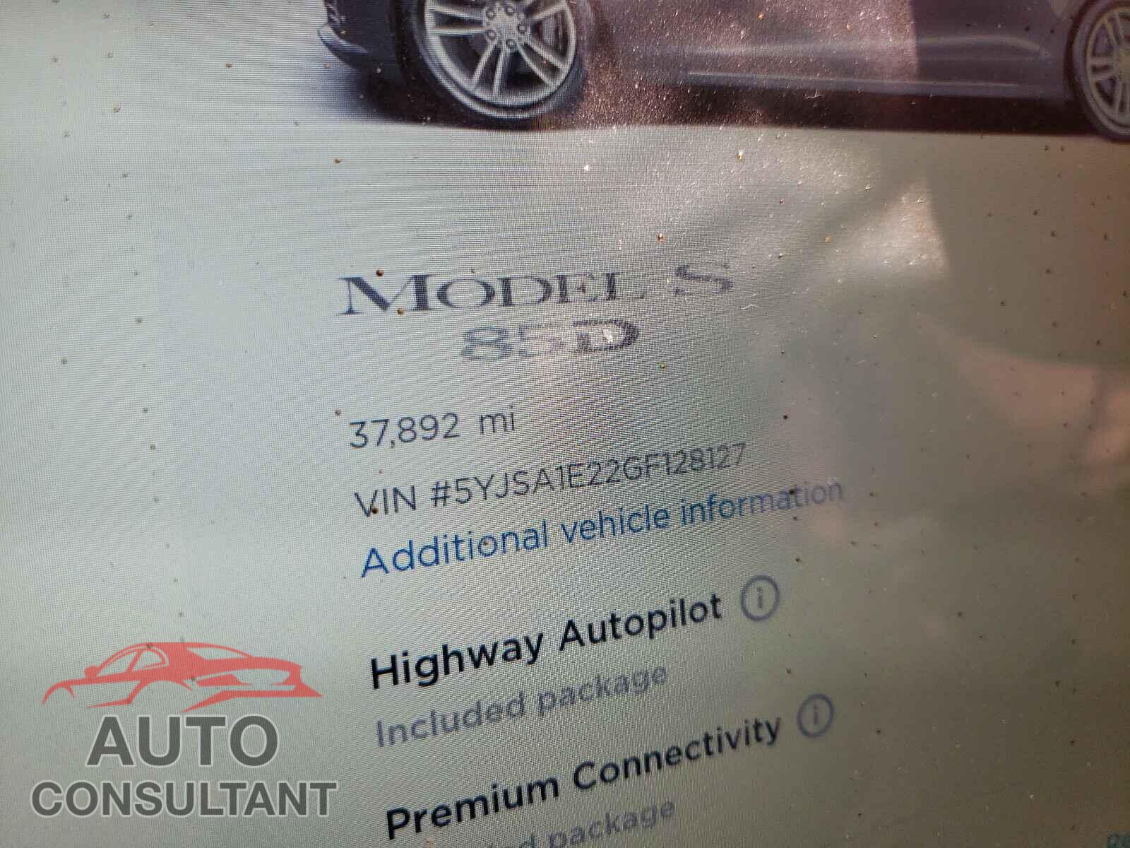 TESLA MODEL S 2016 - 5YJSA1E22GF128127