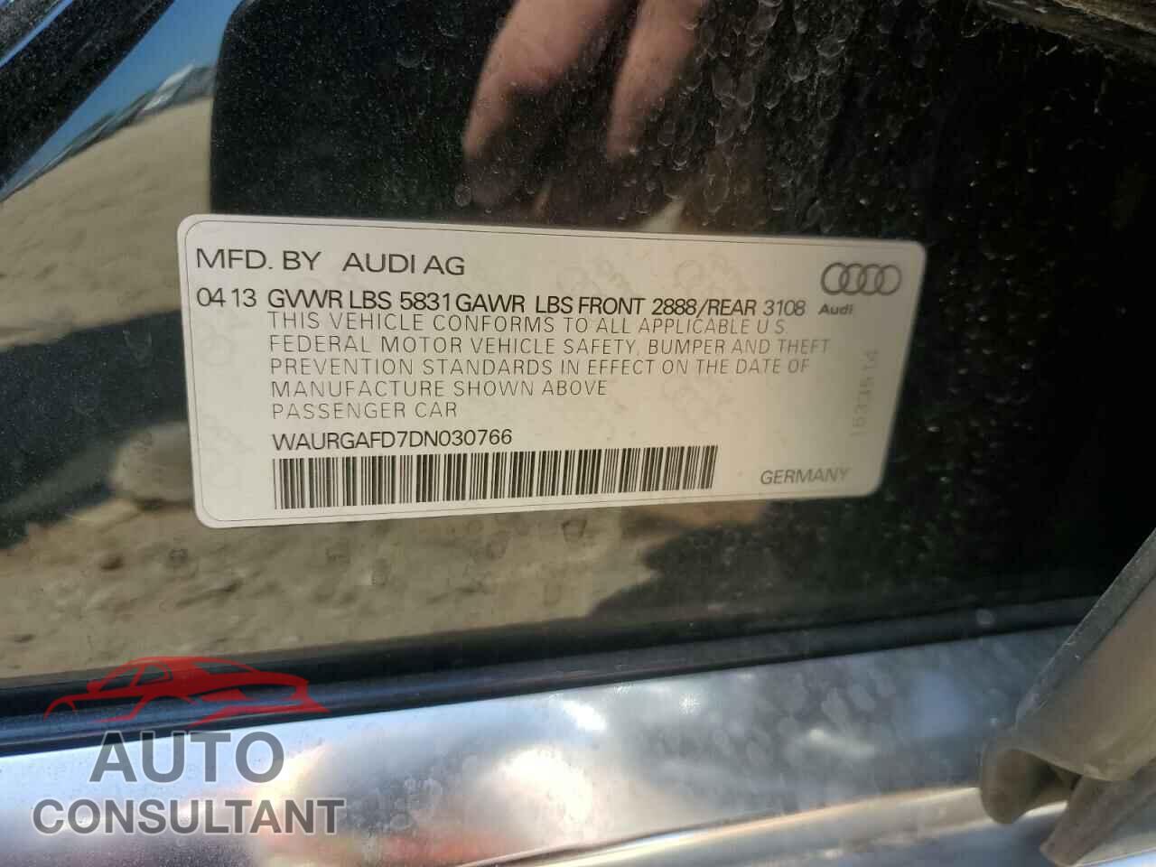 AUDI A8 2013 - WAURGAFD7DN030766