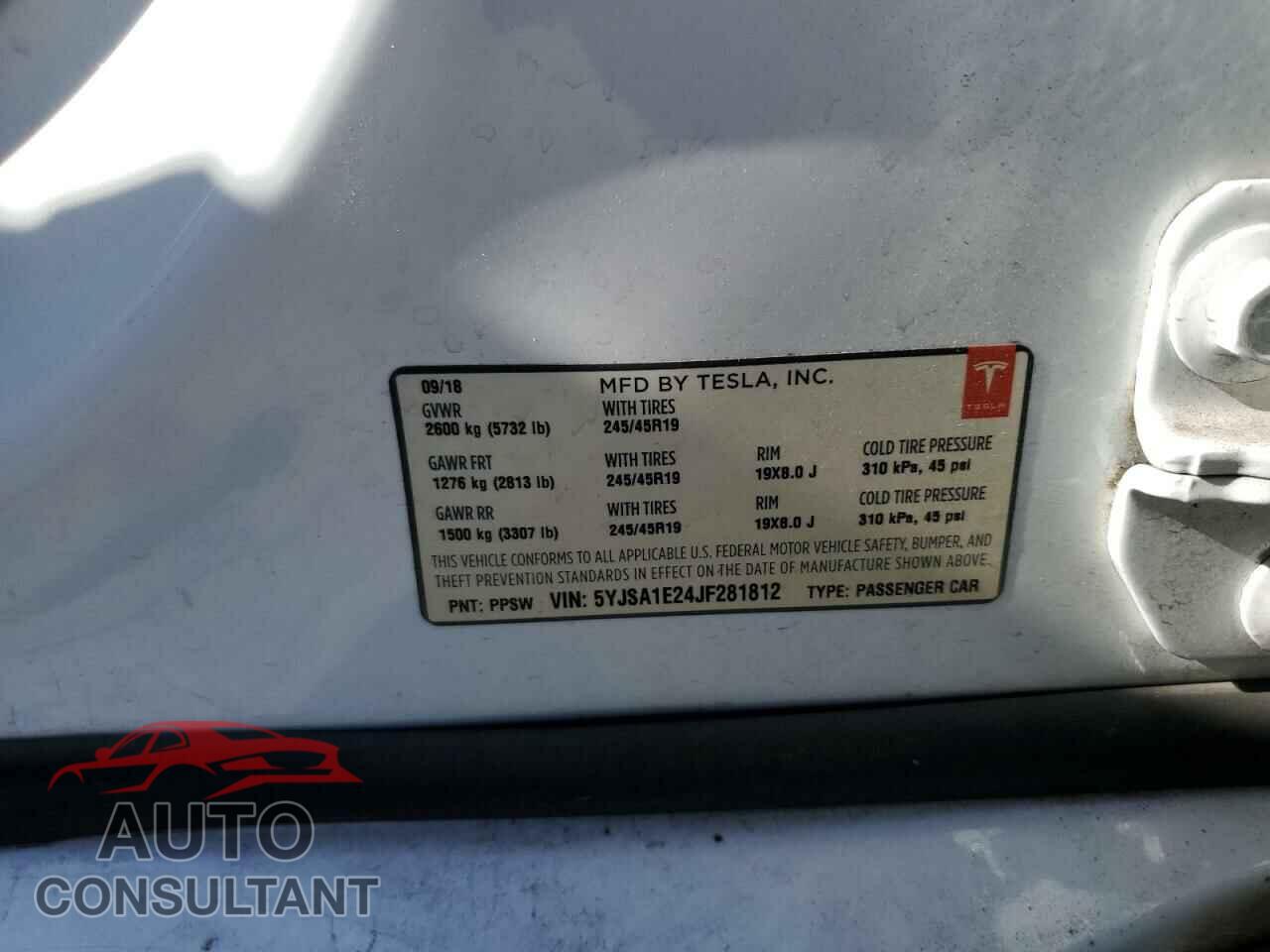 TESLA MODEL S 2018 - 5YJSA1E24JF281812