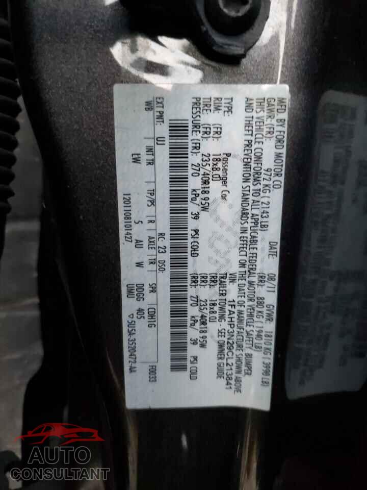 FORD FOCUS 2012 - 1FAHP3N29CL213841