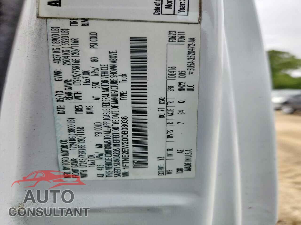 FORD ALL Models 2013 - 1FTNE2EW2DDB08036