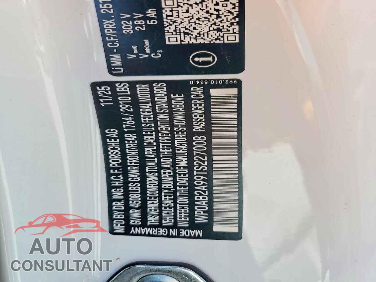 PORSCHE 911 2026 - WP0AB2A99TS227008