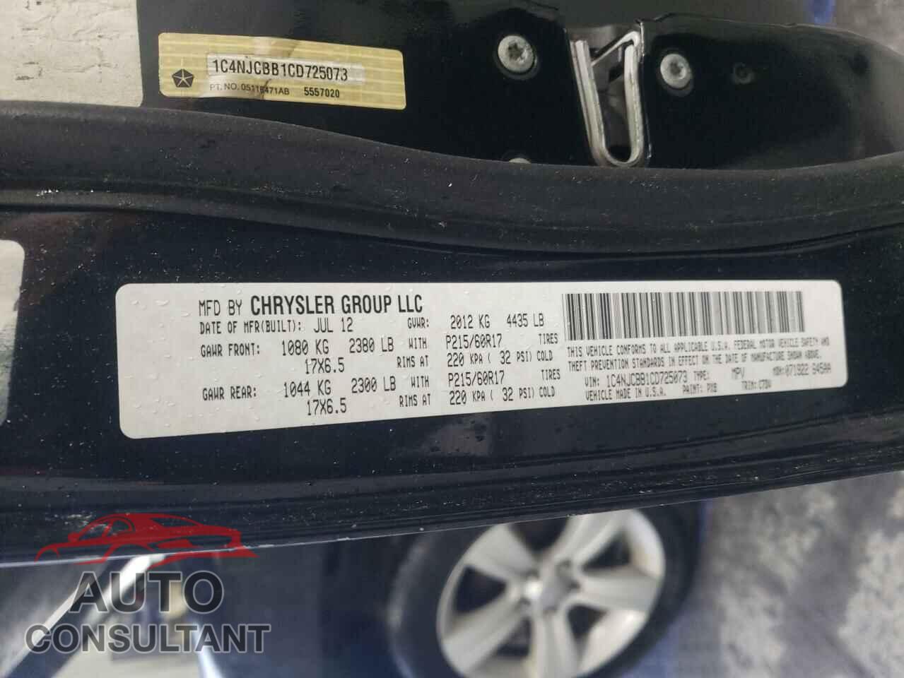 JEEP COMPASS 2012 - 1C4NJCBB1CD725073