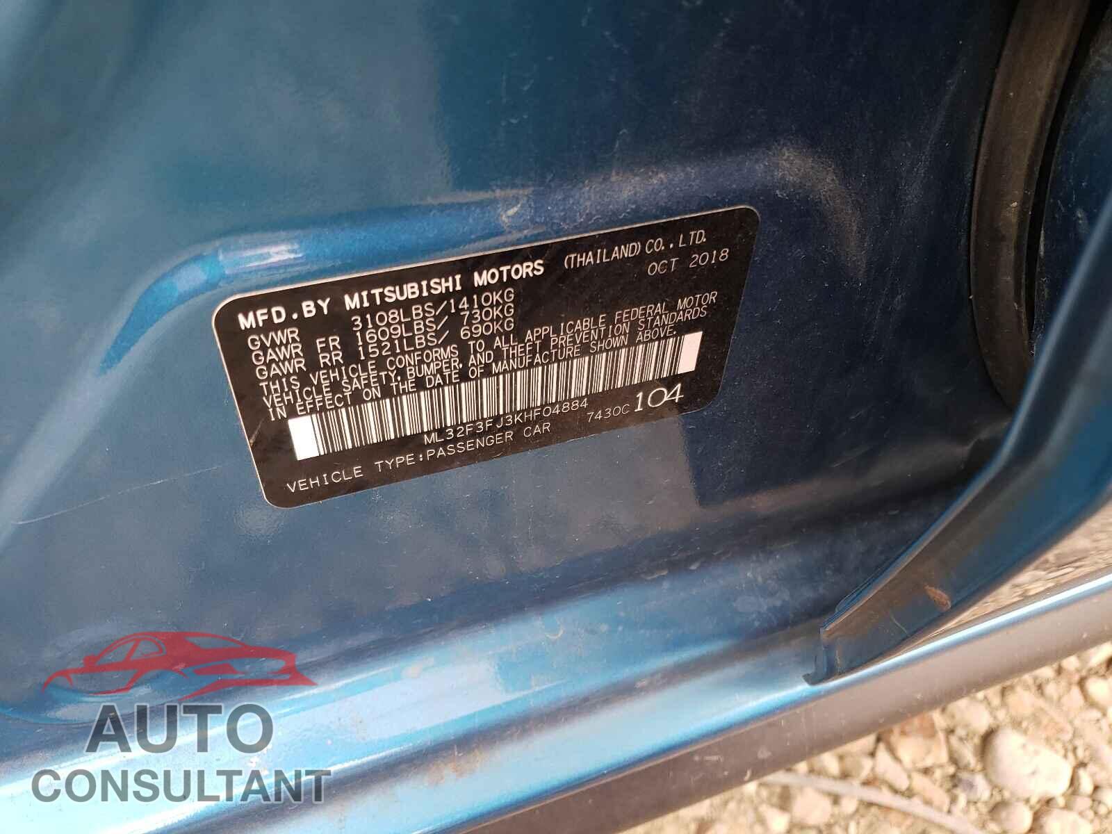 MITSUBISHI MIRAGE 2019 - ML32F3FJ3KHF04884