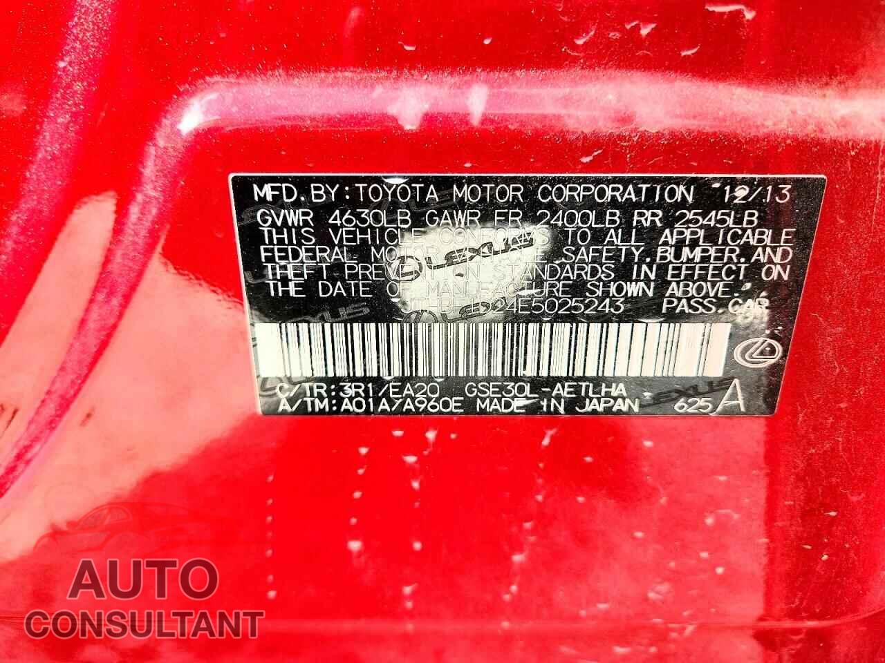 LEXUS IS 2014 - JTHBF1D24E5025243