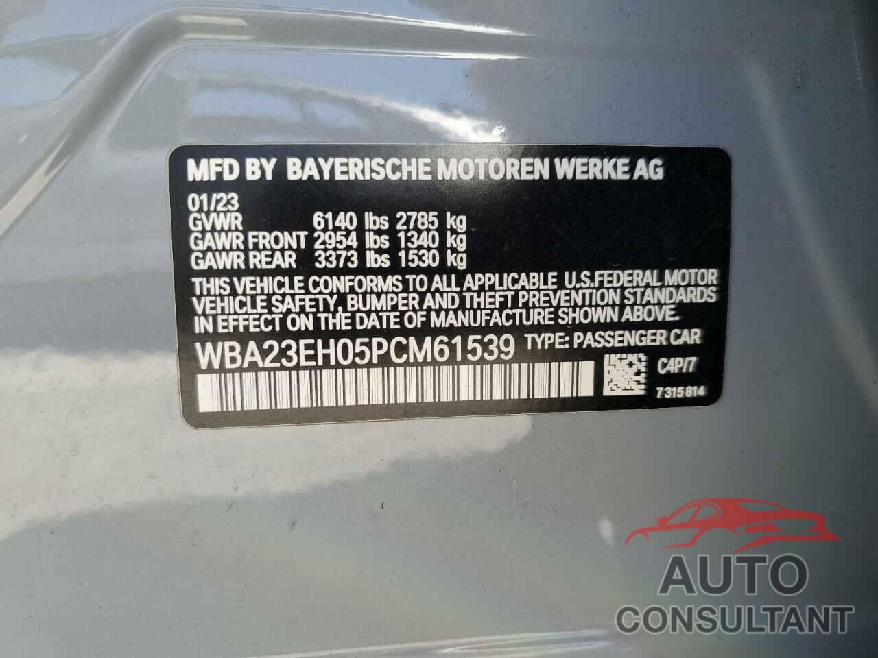BMW 7 SERIES 2023 - WBA23EH05PCM61539