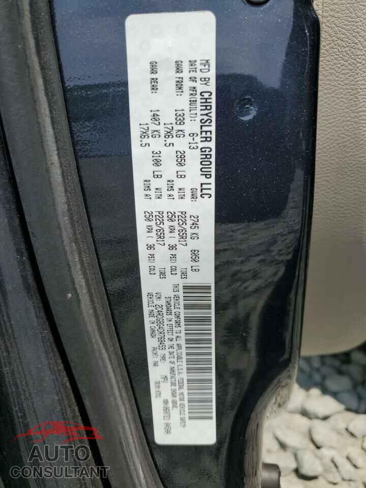 DODGE CARAVAN 2013 - 2C4RDGBG4DR768459