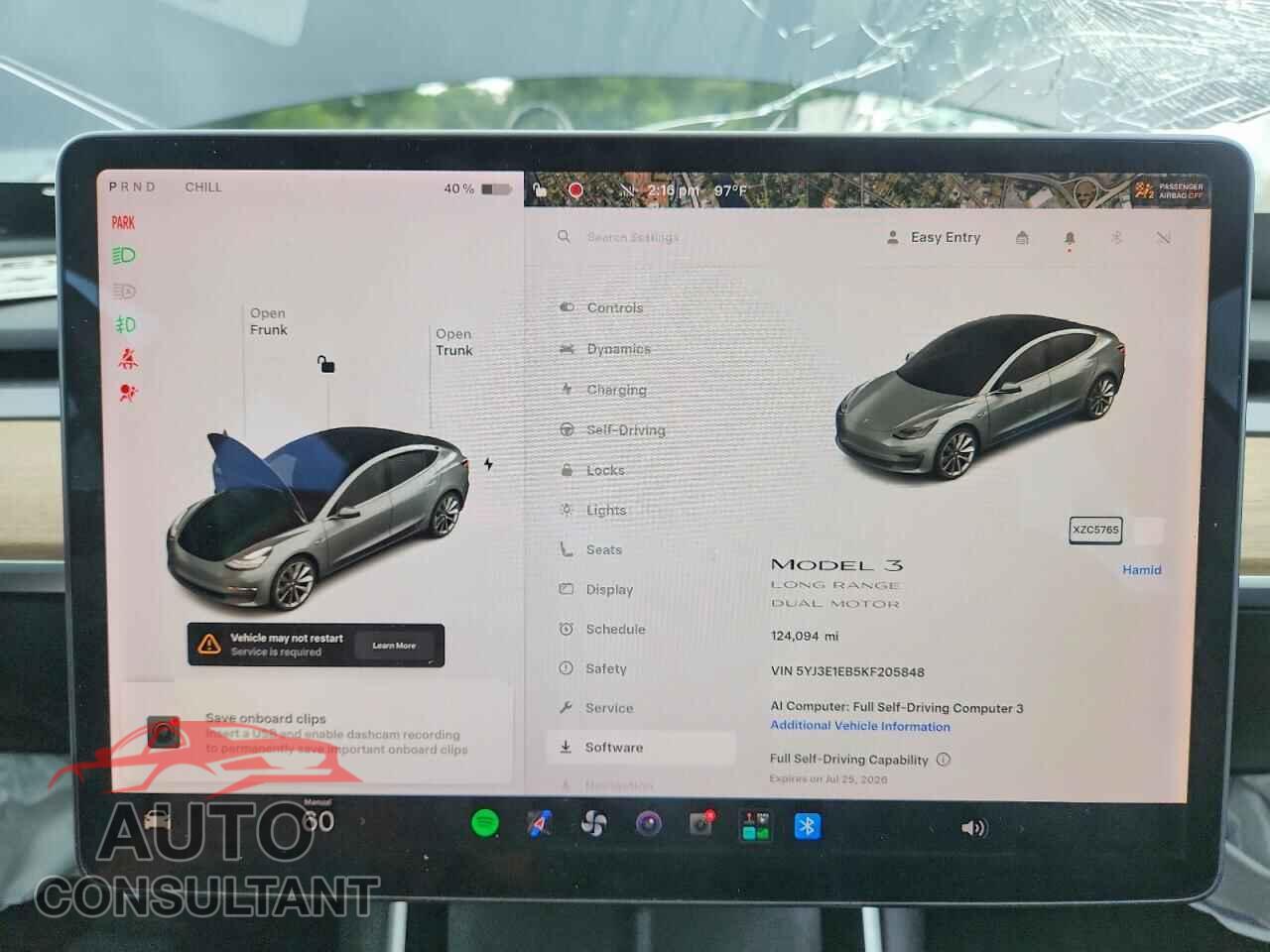 TESLA MODEL 3 2019 - 5YJ3E1EB5KF205848