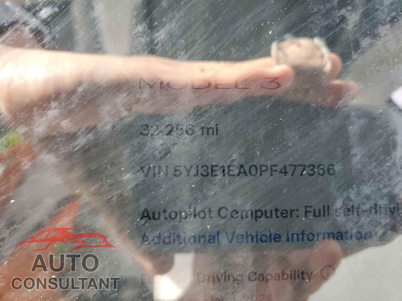 TESLA MODEL 3 2023 - 5YJ3E1EA0PF477366