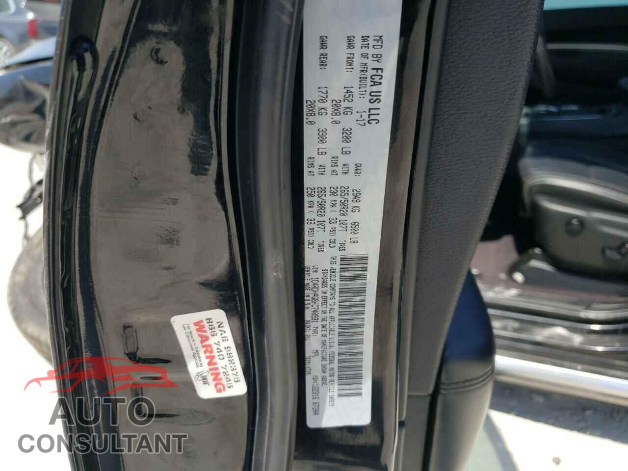 DODGE DURANGO 2017 - 1C4RDHAG8HC740931