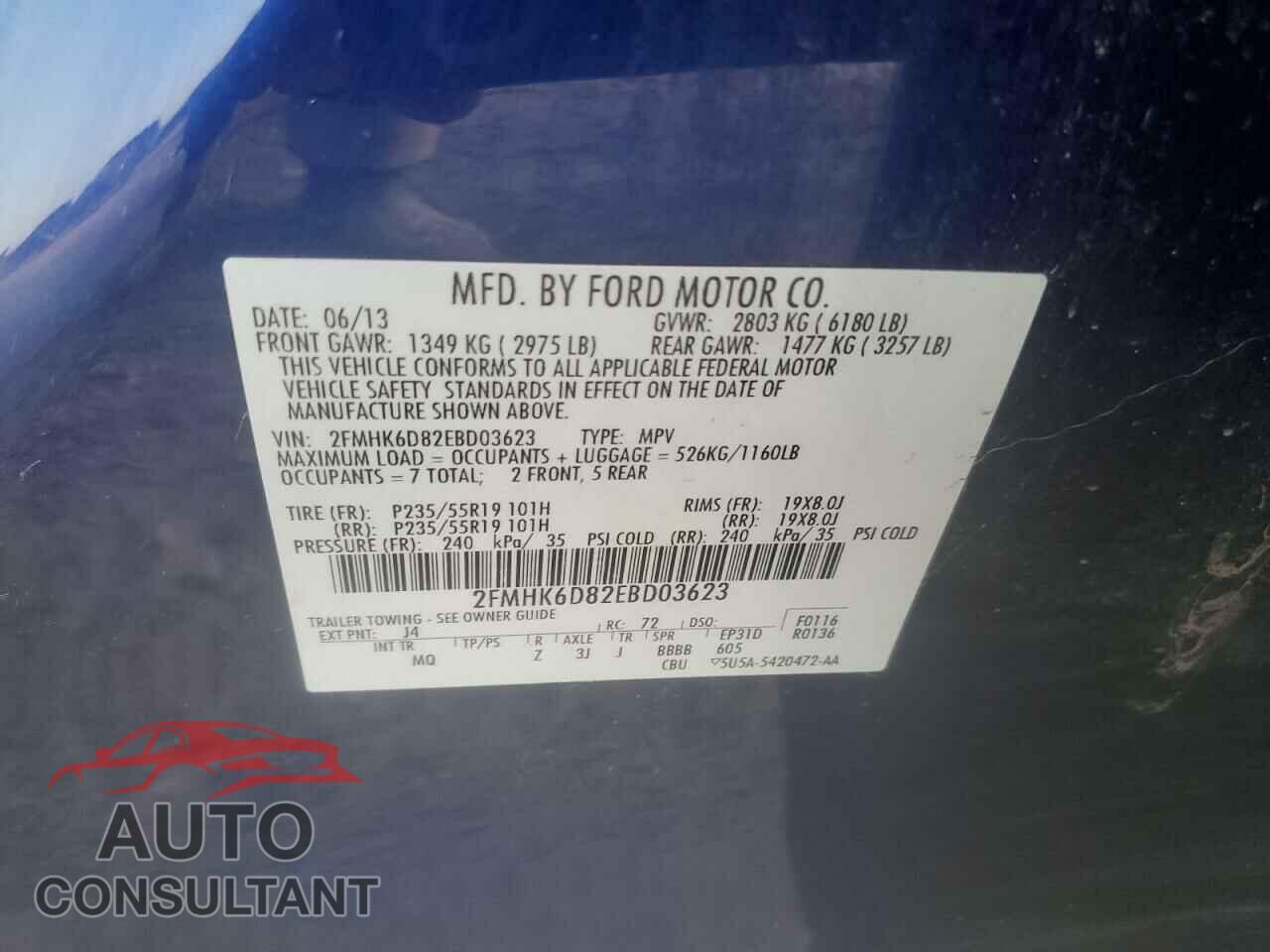 FORD FLEX 2014 - 2FMHK6D82EBD03623