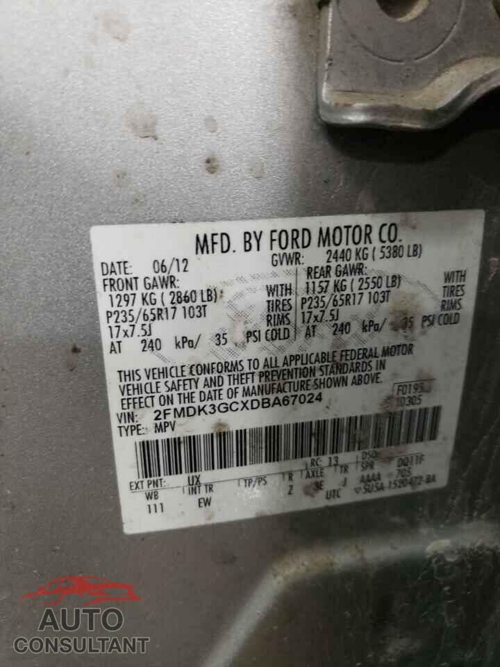 FORD EDGE 2013 - 2FMDK3GCXDBA67024