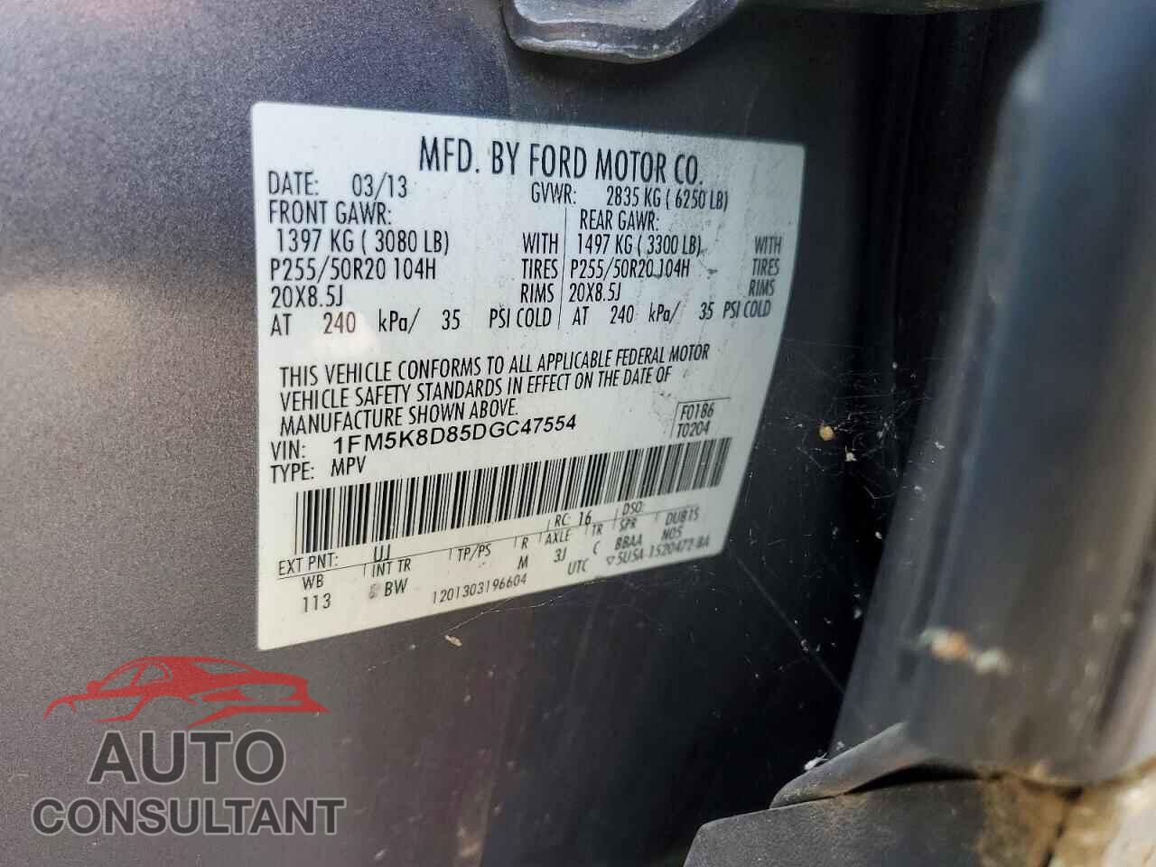 FORD EXPLORER 2013 - 1FM5K8D85DGC47554