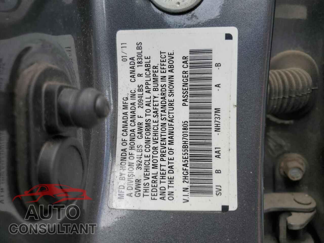HONDA CIVIC 2011 - 2HGFA5E55BH701805