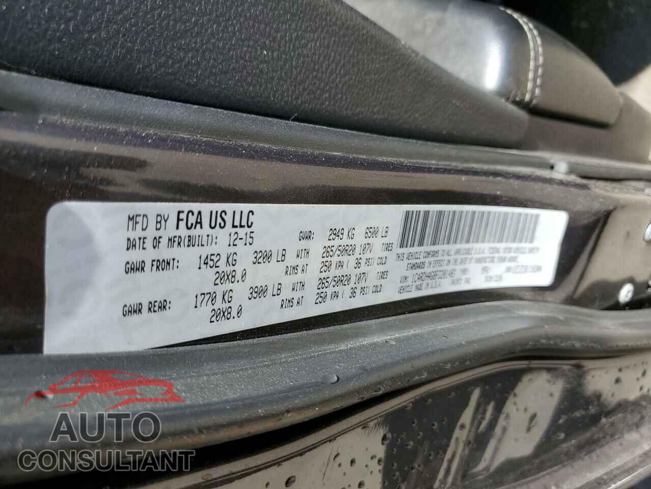 DODGE DURANGO 2015 - 1C4RDHAG8FC201481
