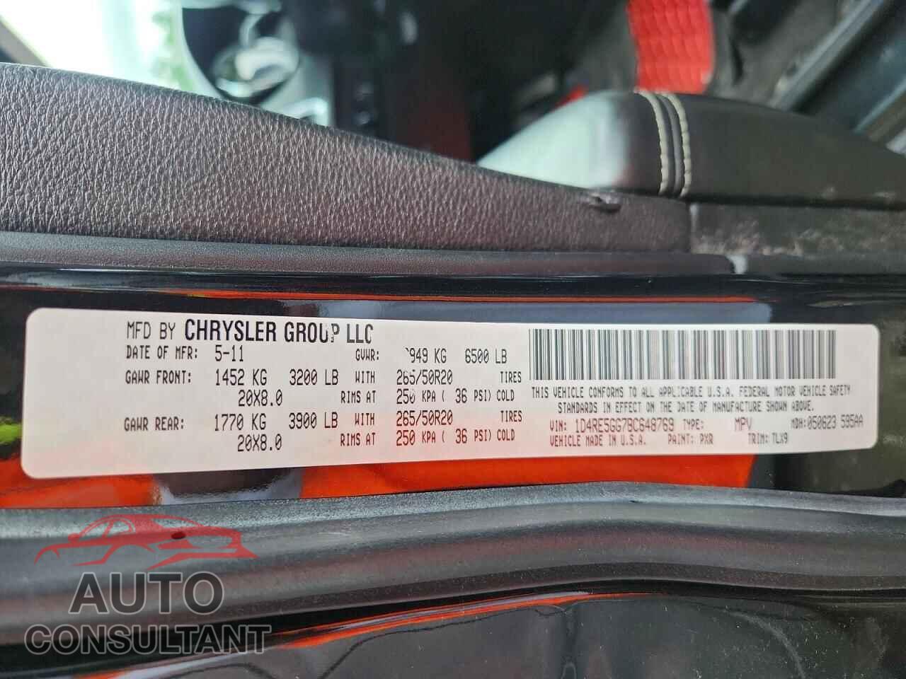 DODGE DURANGO 2011 - 1D4RE5GG7BC648769
