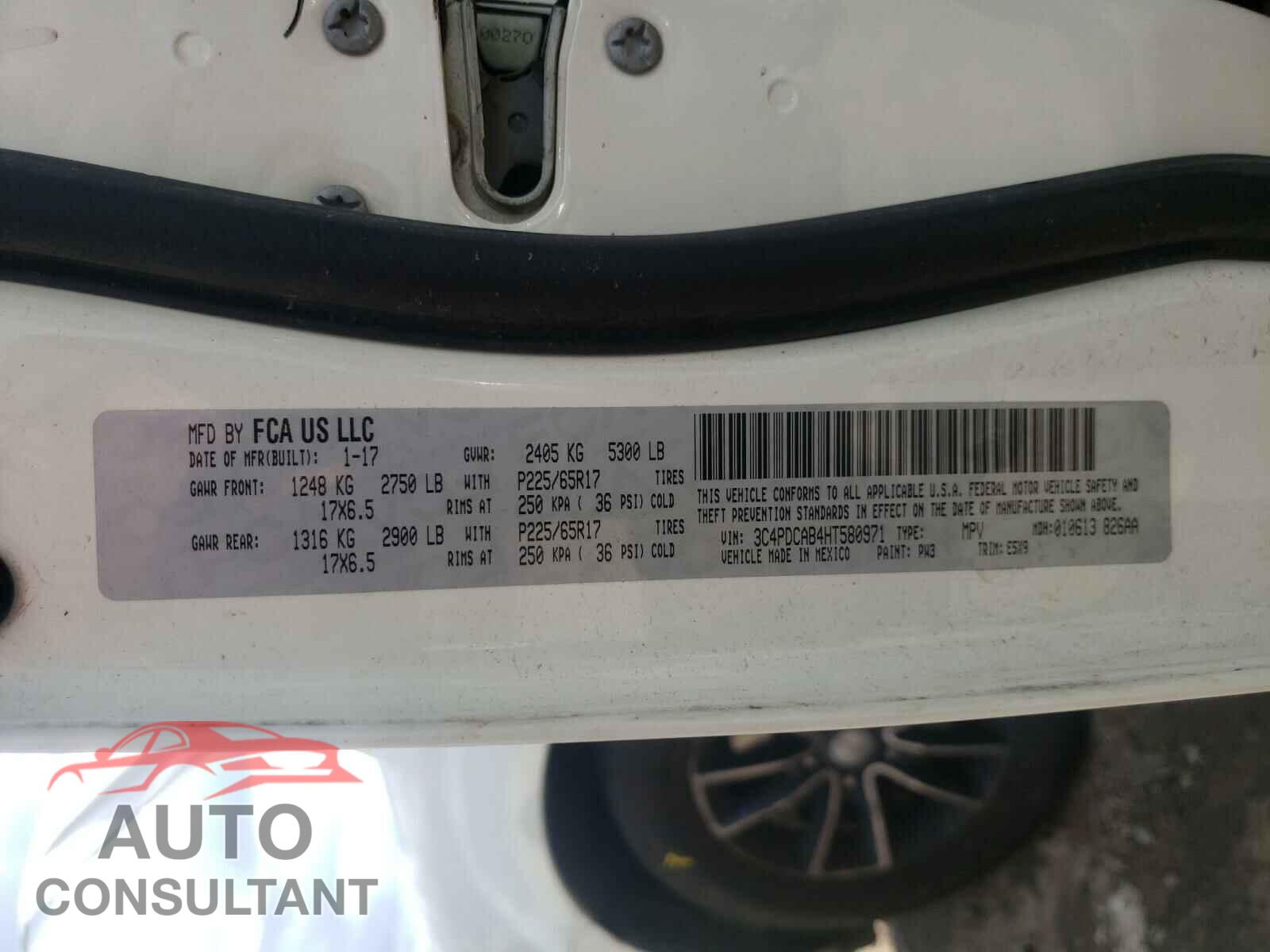 DODGE JOURNEY 2017 - 3C4PDCAB4HT580971