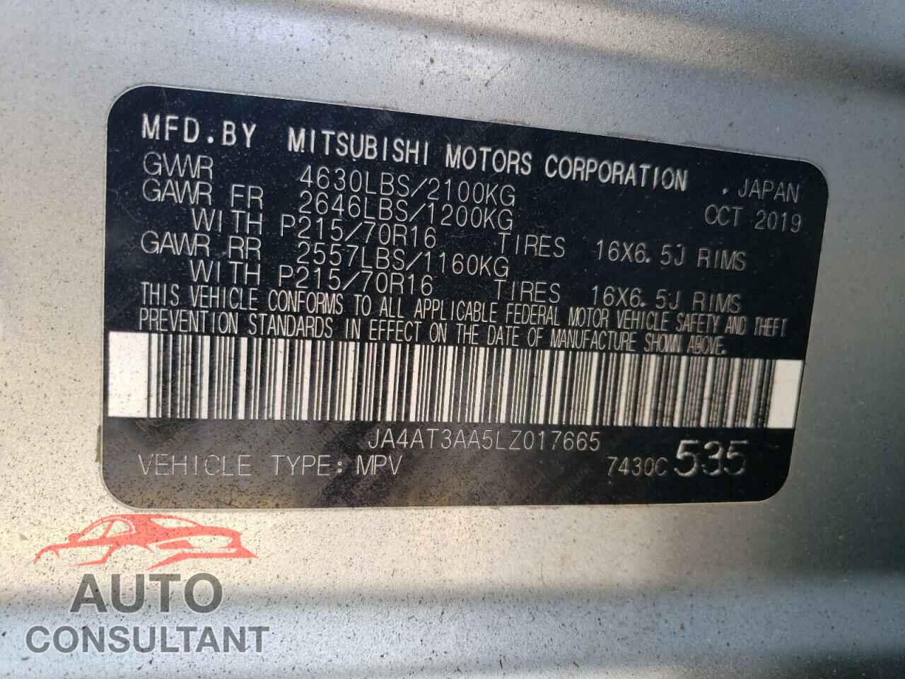MITSUBISHI ECLIPSE 2020 - JA4AT3AA5LZ017665