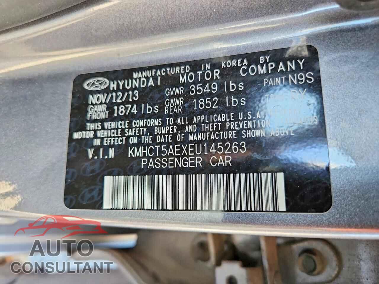 HYUNDAI ACCENT 2014 - KMHCT5AEXEU145263