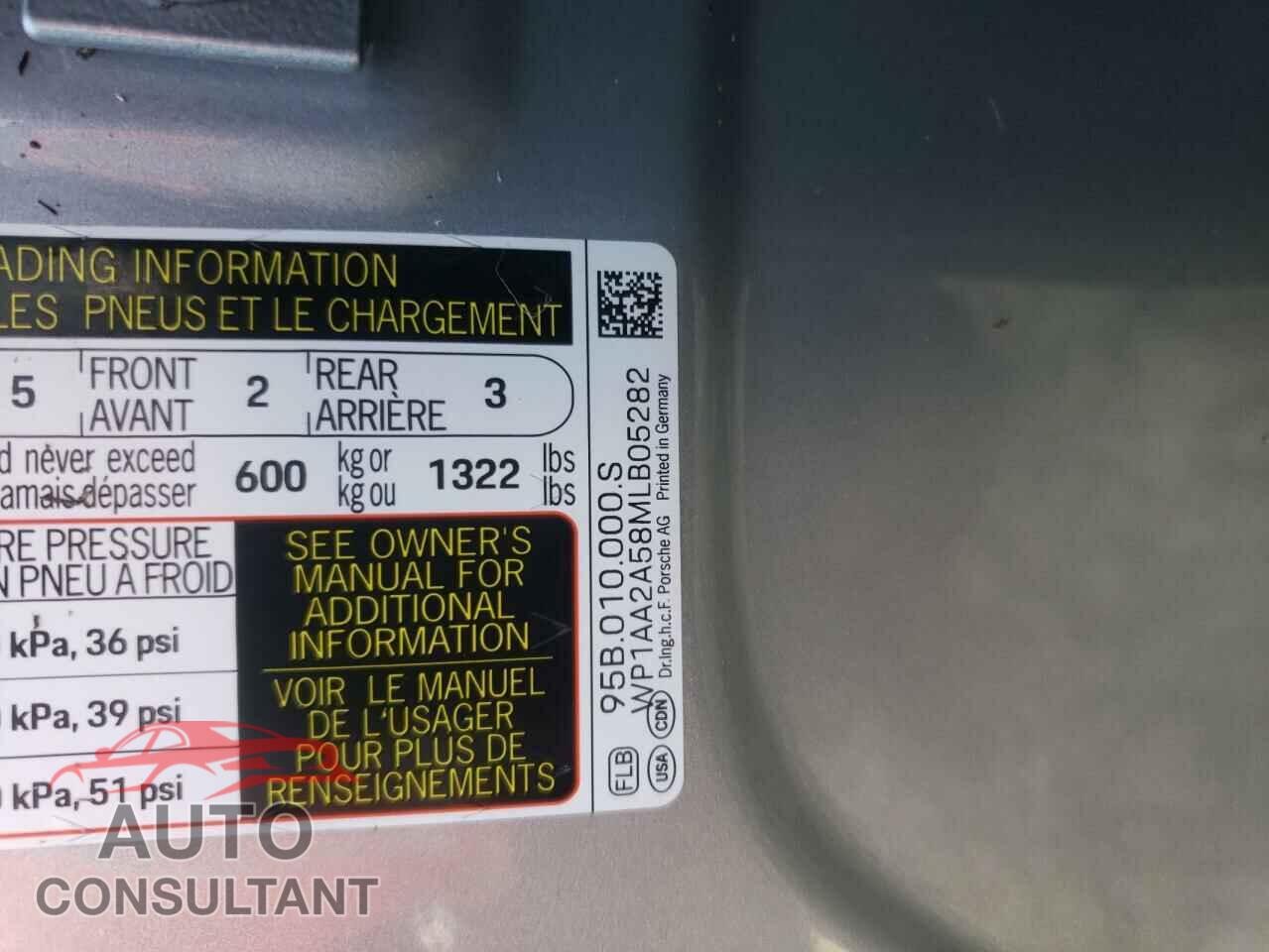 PORSCHE MACAN 2021 - WP1AA2A58MLB05282