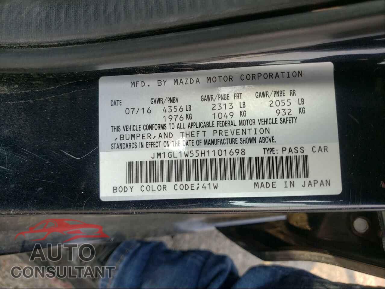 MAZDA 6 2017 - JM1GL1W55H1101698