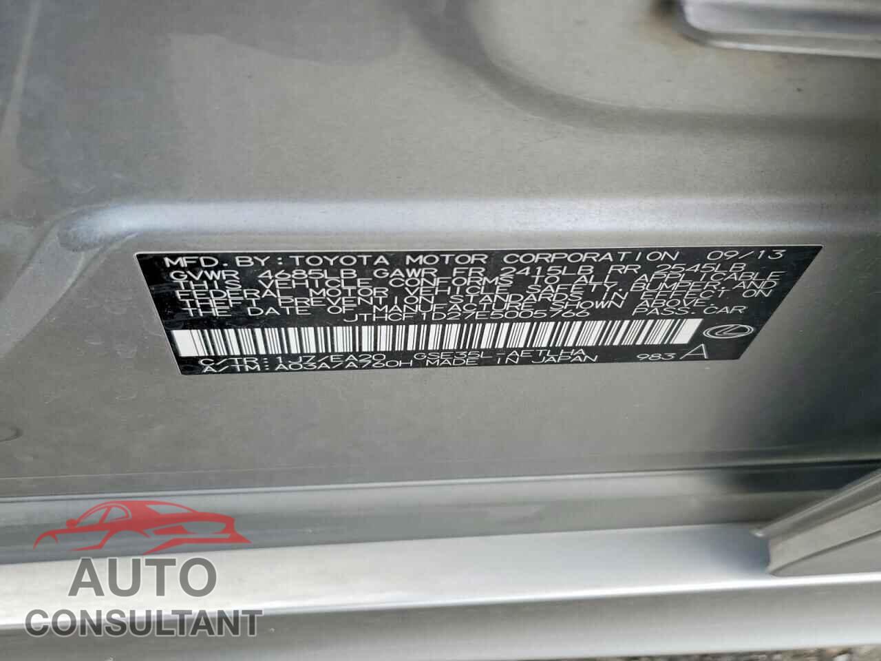 LEXUS IS 2014 - JTHCF1D27E5005766