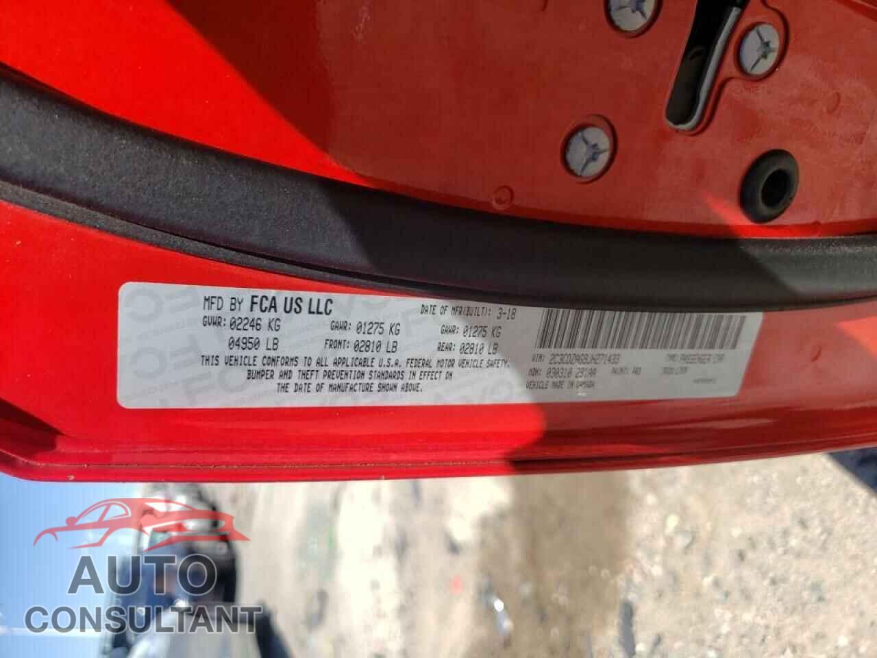 DODGE CHALLENGER 2018 - 2C3CDZAG9JH271433