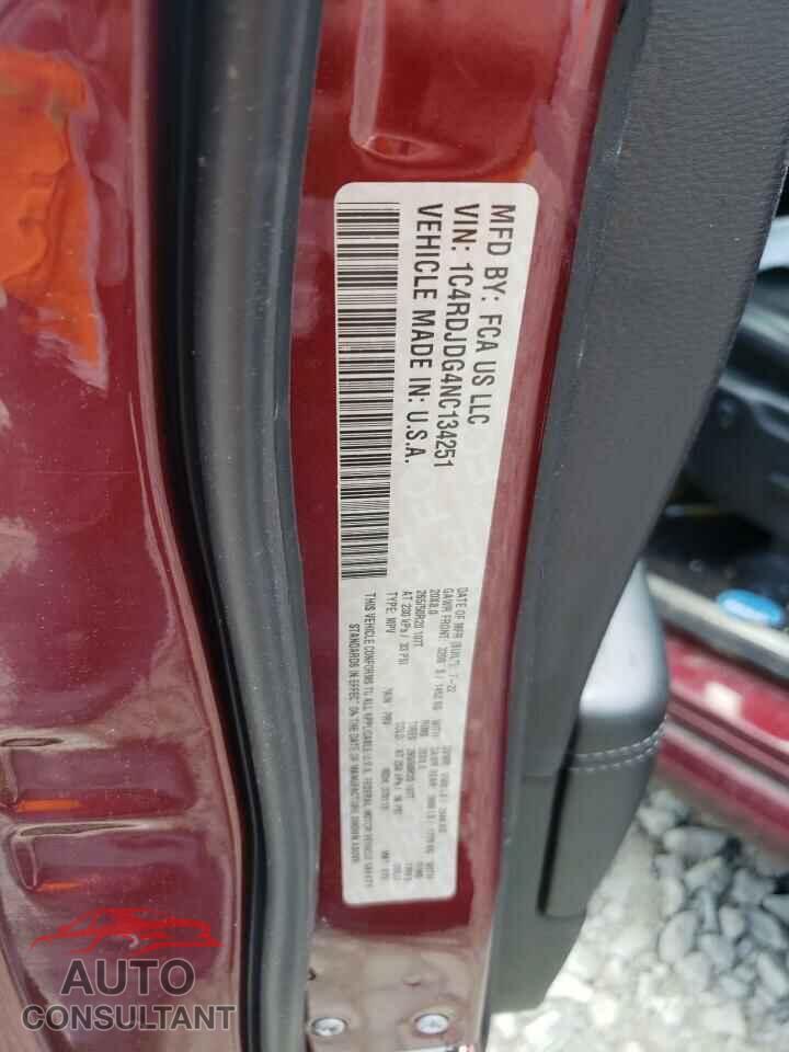 DODGE DURANGO 2022 - 1C4RDJDG4NC134251