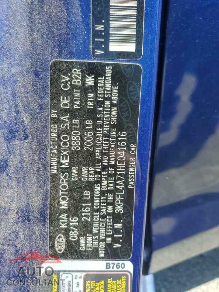 KIA FORTE 2017 - 3KPFL4A71HE041616