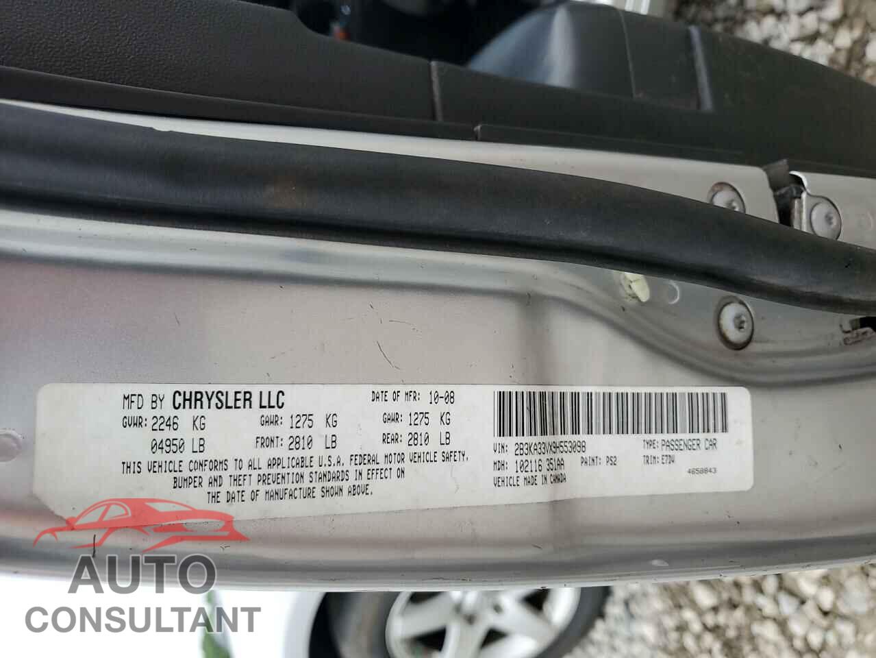 DODGE CHARGER 2009 - 2B3KA33VX9H553098