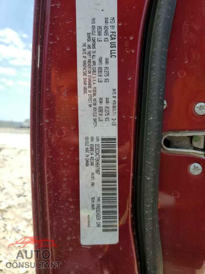 DODGE CHARGER 2019 - 2C3CDXCT2KH607987