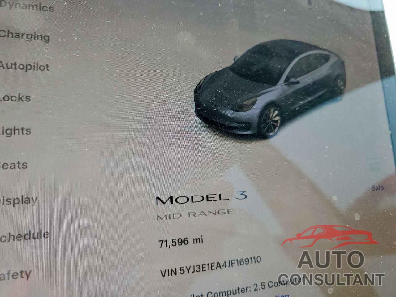 TESLA MODEL 3 2018 - 5YJ3E1EA4JF169110