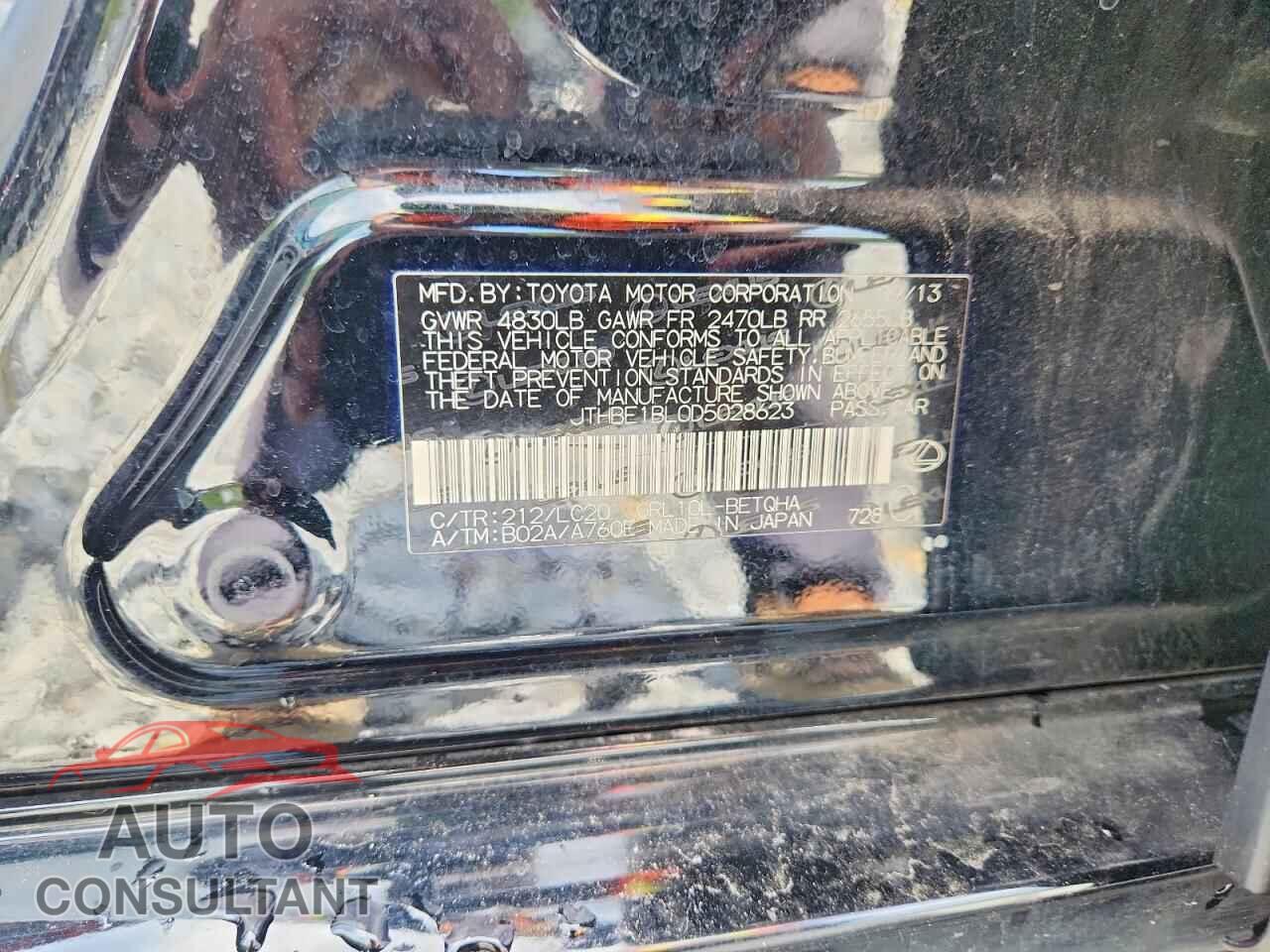LEXUS GS350 2013 - JTHBE1BL0D5028623