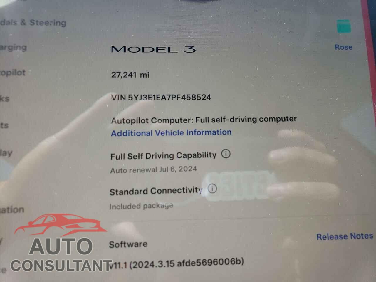 TESLA MODEL 3 2023 - 5YJ3E1EA7PF458524