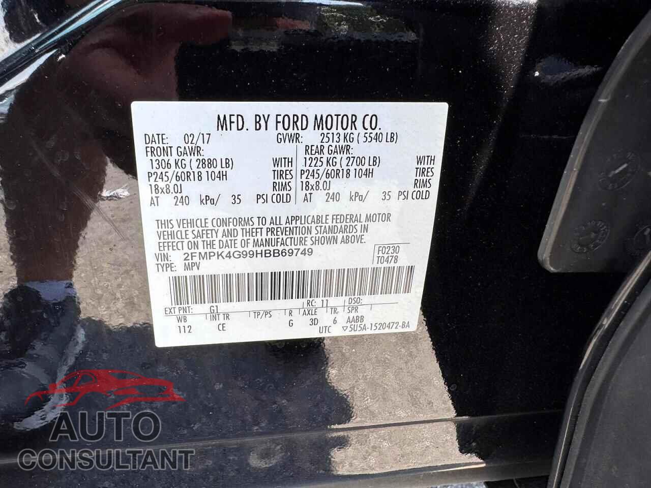 FORD EDGE 2017 - 2FMPK4G99HBB69749