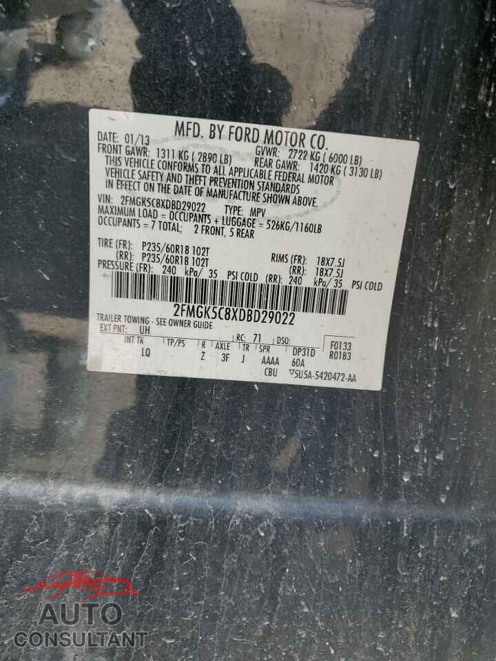 FORD FLEX 2013 - 2FMGK5C8XDBD29022