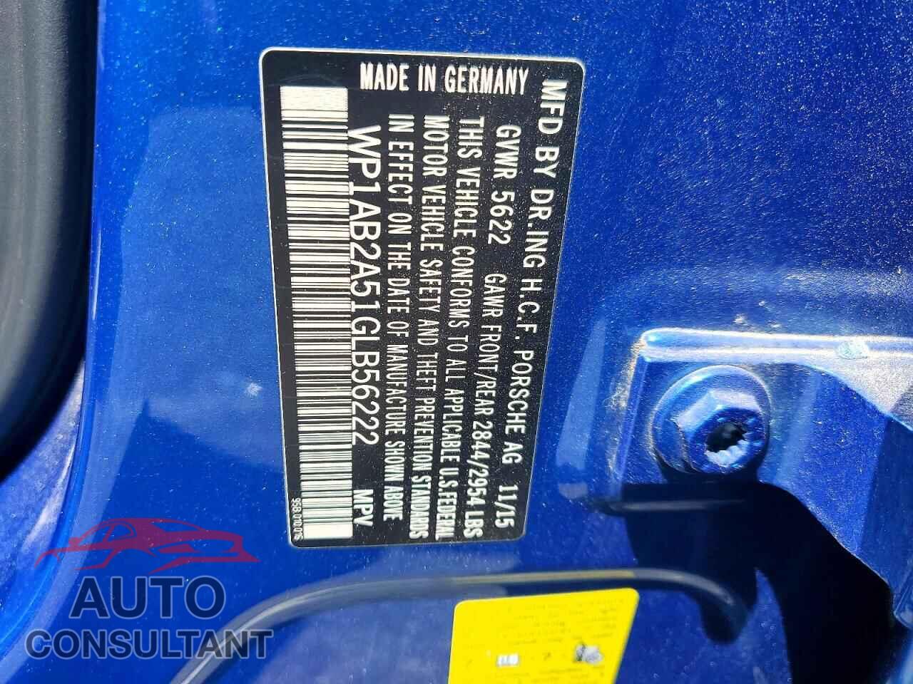 PORSCHE MACAN 2016 - WP1AB2A51GLB56222
