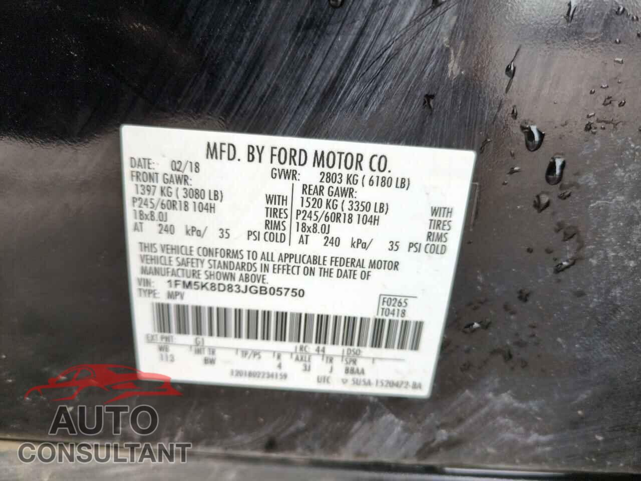 FORD EXPLORER 2018 - 1FM5K8D83JGB05750
