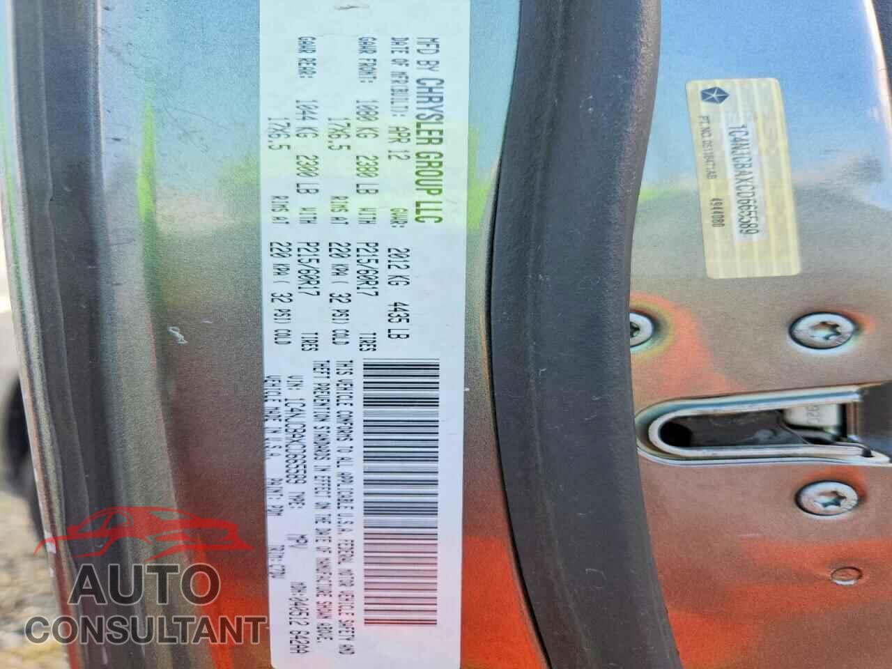JEEP COMPASS 2012 - 1C4NJCBAXCD665589
